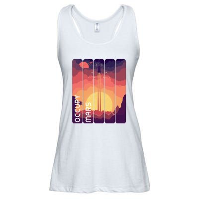 Occupy Mars Elon Musk Spacex Space Landscape Astronaut Planets Stars Ladies Essential Flowy Tank