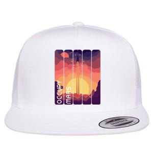 Occupy Mars Elon Musk Spacex Space Landscape Astronaut Planets Stars Flat Bill Trucker Hat