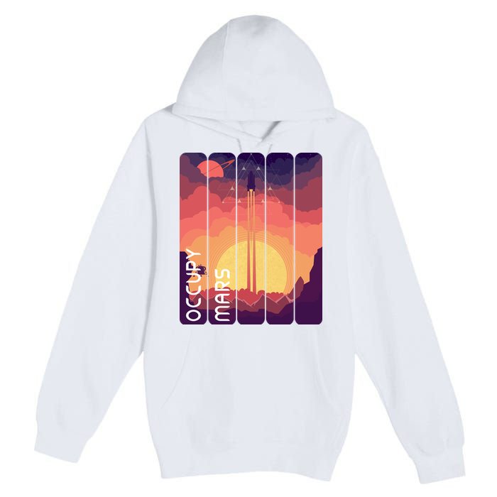Occupy Mars Elon Musk Spacex Space Landscape Astronaut Planets Stars Premium Pullover Hoodie