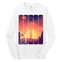 Occupy Mars Elon Musk Spacex Space Landscape Astronaut Planets Stars Tall Long Sleeve T-Shirt