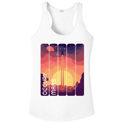 Occupy Mars Elon Musk Spacex Space Landscape Astronaut Planets Stars Ladies PosiCharge Competitor Racerback Tank