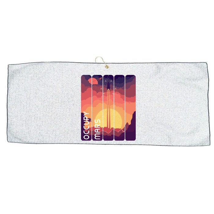 Occupy Mars Elon Musk Spacex Space Landscape Astronaut Planets Stars Large Microfiber Waffle Golf Towel