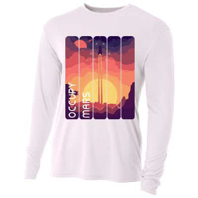 Occupy Mars Elon Musk Spacex Space Landscape Astronaut Planets Stars Cooling Performance Long Sleeve Crew