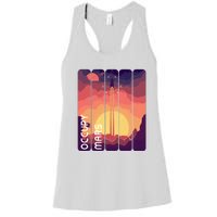 Occupy Mars Elon Musk Spacex Space Landscape Astronaut Planets Stars Women's Racerback Tank