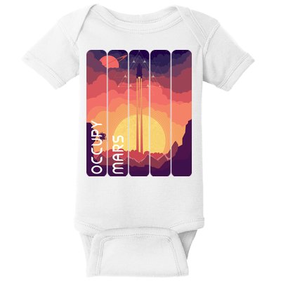 Occupy Mars Elon Musk Spacex Space Landscape Astronaut Planets Stars Baby Bodysuit