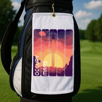 Occupy Mars Elon Musk Spacex Space Landscape Astronaut Planets Stars Golf Towel