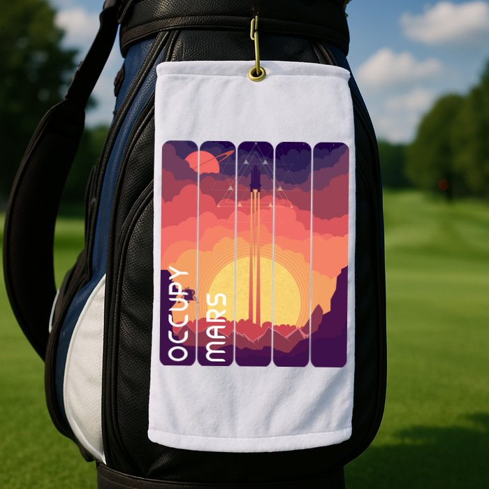 Occupy Mars Elon Musk Spacex Space Landscape Astronaut Planets Stars Golf Towel