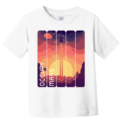 Occupy Mars Elon Musk Spacex Space Landscape Astronaut Planets Stars Toddler T-Shirt