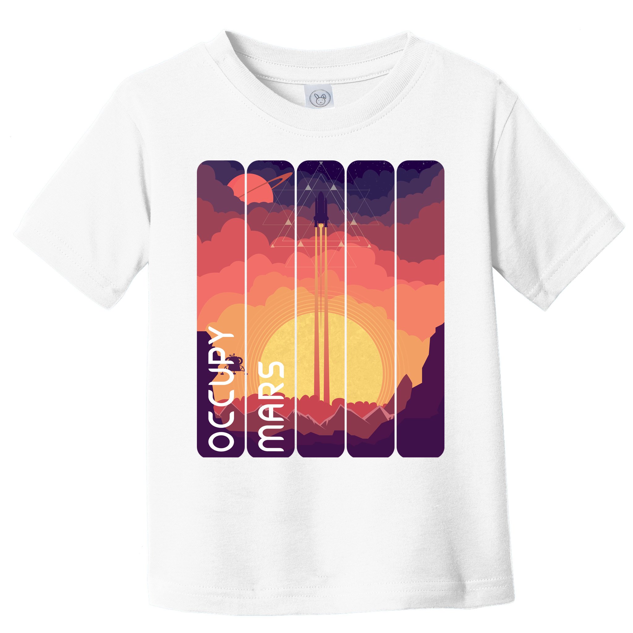 Occupy Mars Elon Musk Spacex Space Landscape Astronaut Planets Stars Toddler T-Shirt