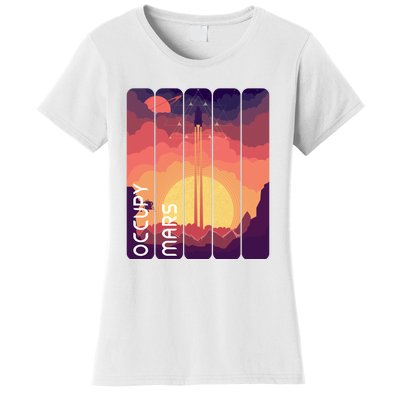 Occupy Mars Elon Musk Spacex Space Landscape Astronaut Planets Stars Women's T-Shirt