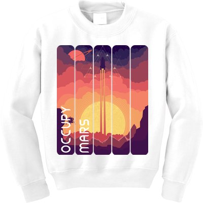 Occupy Mars Elon Musk Spacex Space Landscape Astronaut Planets Stars Kids Sweatshirt