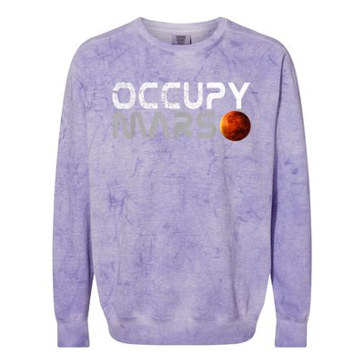 Occupy Mars Elon Musk SpaceX Project Gift Ideas Occupy Mars Trending Colorblast Crewneck Sweatshirt