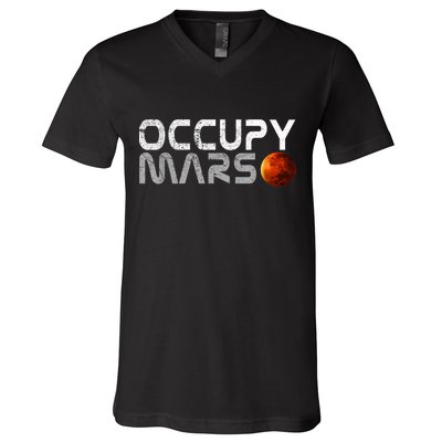 Occupy Mars Elon Musk SpaceX Project Gift Ideas Occupy Mars Trending V-Neck T-Shirt