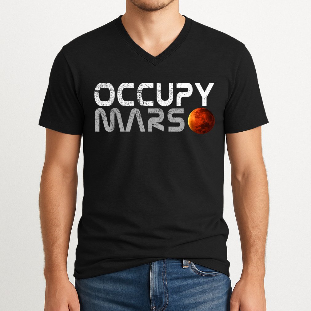 Occupy Mars Elon Musk SpaceX Project Gift Ideas Occupy Mars Trending V-Neck T-Shirt