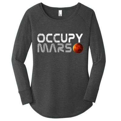 Occupy Mars Elon Musk SpaceX Project Gift Ideas Occupy Mars Trending Women's Perfect Tri Tunic Long Sleeve Shirt