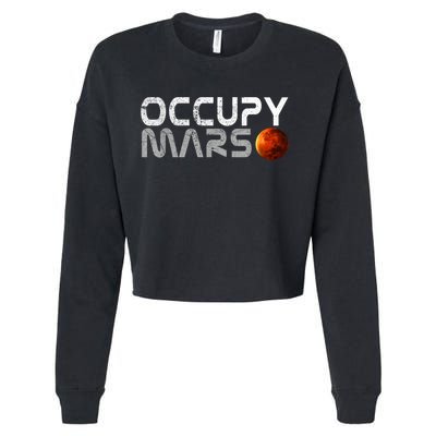 Occupy Mars Elon Musk SpaceX Project Gift Ideas Occupy Mars Trending Cropped Pullover Crew