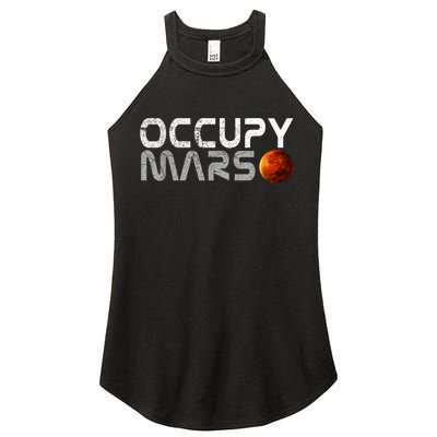 Occupy Mars Elon Musk SpaceX Project Gift Ideas Occupy Mars Trending Women's Perfect Tri Rocker Tank