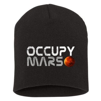 Occupy Mars Elon Musk SpaceX Project Gift Ideas Occupy Mars Trending Short Acrylic Beanie