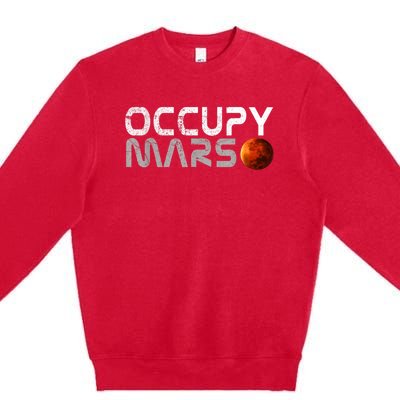 Occupy Mars Elon Musk SpaceX Project Gift Ideas Occupy Mars Trending Premium Crewneck Sweatshirt