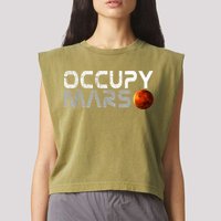 Occupy Mars Elon Musk SpaceX Project Gift Ideas Occupy Mars Trending Garment-Dyed Women's Muscle Tee