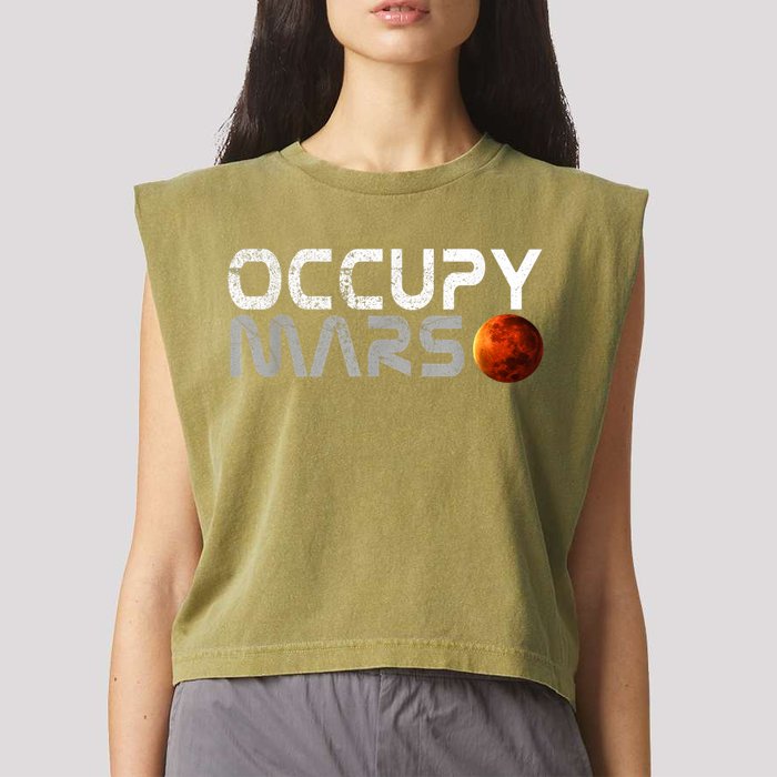 Occupy Mars Elon Musk SpaceX Project Gift Ideas Occupy Mars Trending Garment-Dyed Women's Muscle Tee