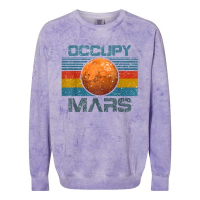 Occupy Mars Elon Musk SpaceX Project Gift Ideas Occupy Mars Trending Colorblast Crewneck Sweatshirt