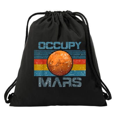 Occupy Mars Elon Musk SpaceX Project Gift Ideas Occupy Mars Trending Drawstring Bag