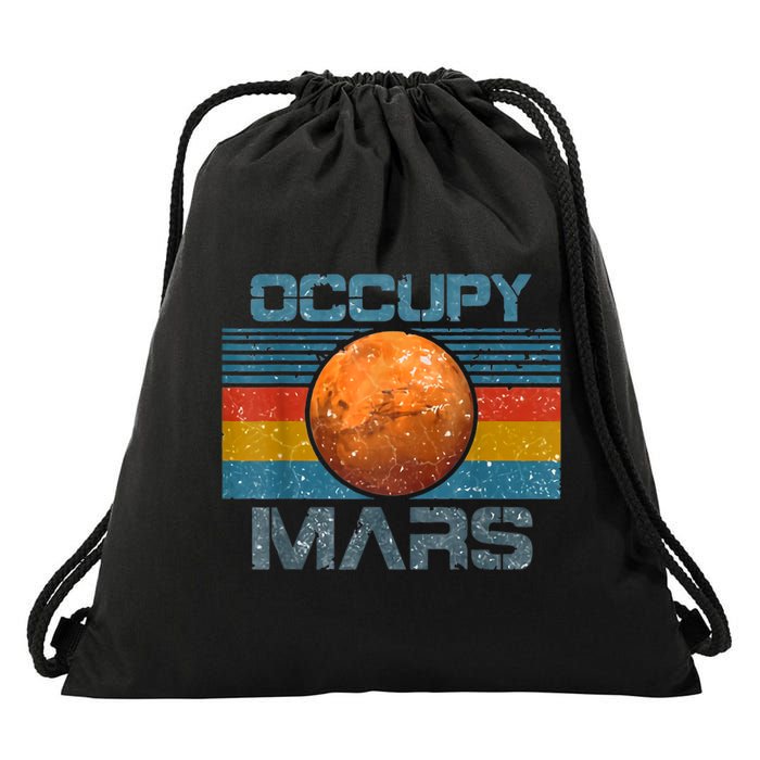 Occupy Mars Elon Musk SpaceX Project Gift Ideas Occupy Mars Trending Drawstring Bag
