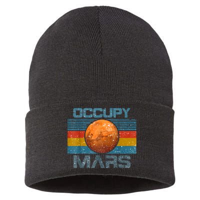 Occupy Mars Elon Musk SpaceX Project Gift Ideas Occupy Mars Trending Sustainable Knit Beanie
