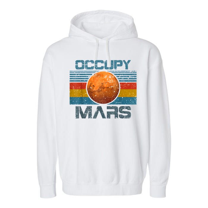Occupy Mars Elon Musk SpaceX Project Gift Ideas Occupy Mars Trending Garment-Dyed Fleece Hoodie