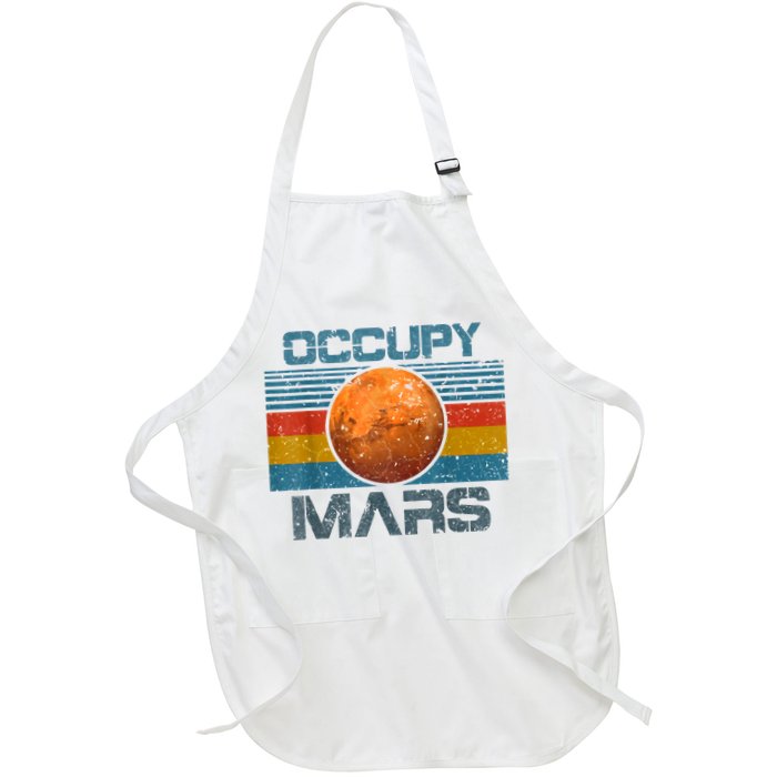 Occupy Mars Elon Musk SpaceX Project Gift Ideas Occupy Mars Trending Full-Length Apron With Pockets