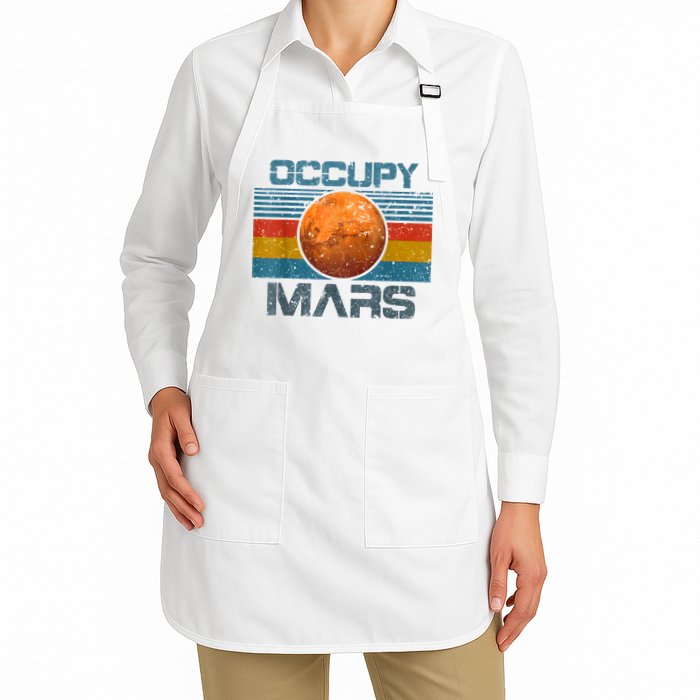 Occupy Mars Elon Musk SpaceX Project Gift Ideas Occupy Mars Trending Full-Length Apron With Pockets