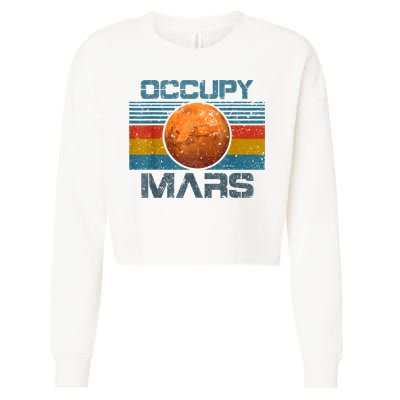 Occupy Mars Elon Musk SpaceX Project Gift Ideas Occupy Mars Trending Cropped Pullover Crew