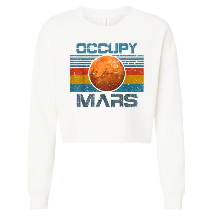 Occupy Mars Elon Musk SpaceX Project Gift Ideas Occupy Mars Trending Cropped Pullover Crew