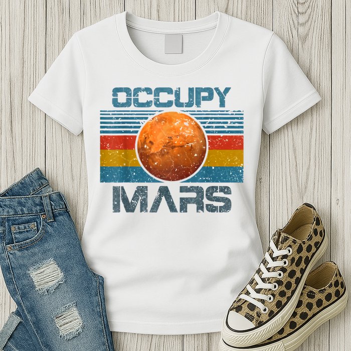 Occupy Mars Elon Musk SpaceX Project Gift Ideas Occupy Mars Trending Womens T-Shirt