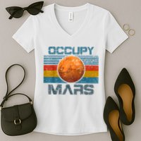Occupy Mars Elon Musk SpaceX Project Gift Ideas Occupy Mars Trending Women's V-Neck T-Shirt