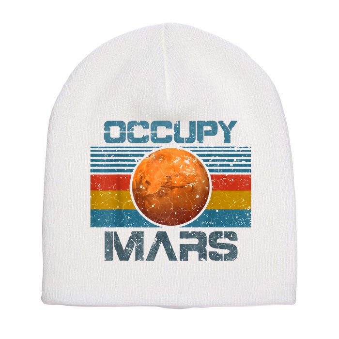 Occupy Mars Elon Musk SpaceX Project Gift Ideas Occupy Mars Trending Short Acrylic Beanie