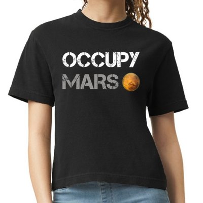 Occupy Mars Elon Musk SpaceX Project Gift Ideas Occupy Mars Trending Comfort Colors Boxy T-Shirt