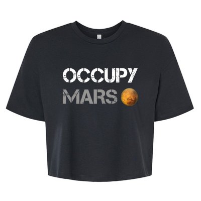 Occupy Mars Elon Musk SpaceX Project Gift Ideas Occupy Mars Trending Bella+Canvas Jersey Crop Tee