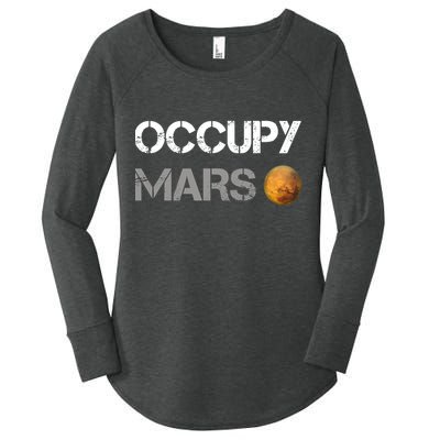 Occupy Mars Elon Musk SpaceX Project Gift Ideas Occupy Mars Trending Women's Perfect Tri Tunic Long Sleeve Shirt