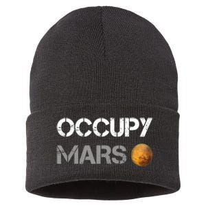 Occupy Mars Elon Musk SpaceX Project Gift Ideas Occupy Mars Trending Sustainable Knit Beanie