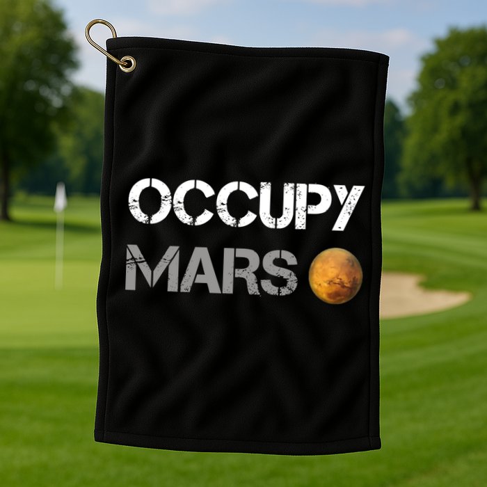 Occupy Mars Elon Musk SpaceX Project Gift Ideas Occupy Mars Trending Golf Towel
