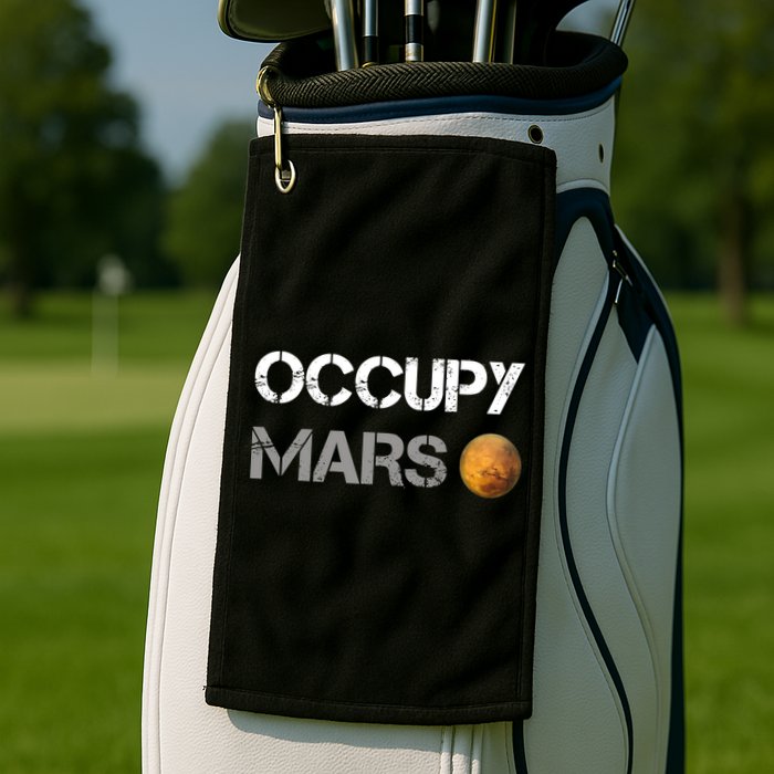 Occupy Mars Elon Musk SpaceX Project Gift Ideas Occupy Mars Trending Golf Towel