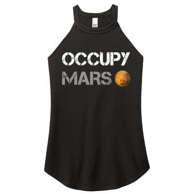 Occupy Mars Elon Musk SpaceX Project Gift Ideas Occupy Mars Trending Women's Perfect Tri Rocker Tank
