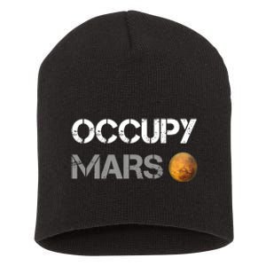 Occupy Mars Elon Musk SpaceX Project Gift Ideas Occupy Mars Trending Short Acrylic Beanie