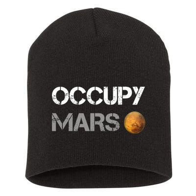 Occupy Mars Elon Musk SpaceX Project Gift Ideas Occupy Mars Trending Short Acrylic Beanie