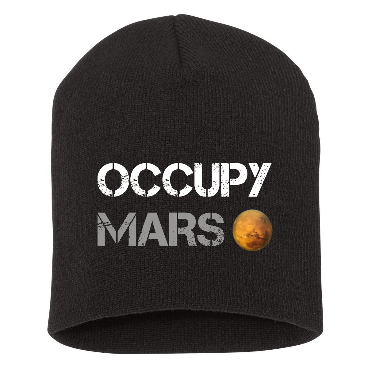 Occupy Mars Elon Musk SpaceX Project Gift Ideas Occupy Mars Trending Short Acrylic Beanie