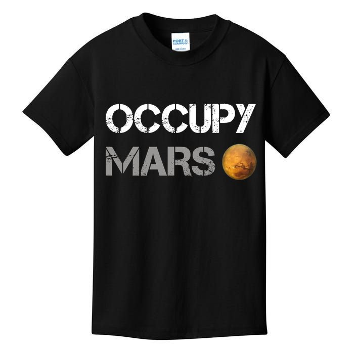 Occupy Mars Elon Musk SpaceX Project Gift Ideas Occupy Mars Trending Kids T-Shirt