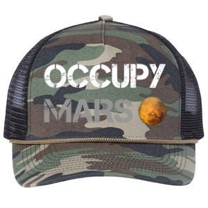 Occupy Mars Elon Musk SpaceX Project Gift Ideas Occupy Mars Trending Retro Rope Trucker Hat Cap