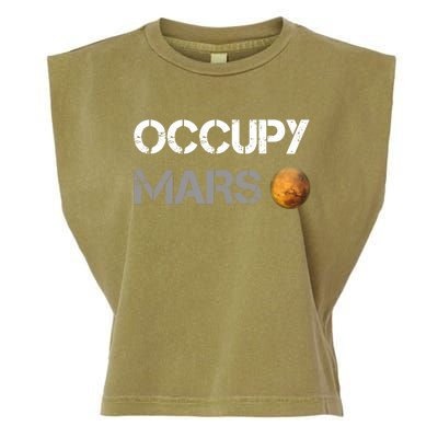 Occupy Mars Elon Musk SpaceX Project Gift Ideas Occupy Mars Trending Garment-Dyed Women's Muscle Tee